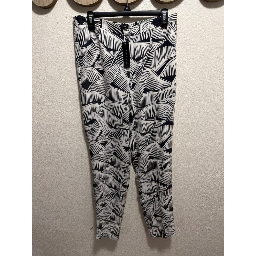 theory White and Black dress pants Size M 100%silk